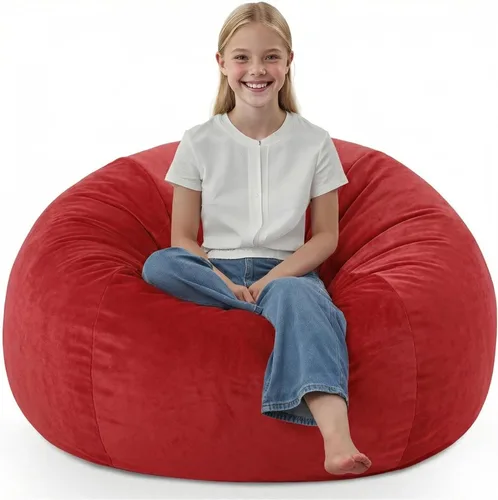 Miniatura 58 de Silla de Puf de 3 Pies, Sillas de Puf Cómodas con Relleno de Espuma Viscoelástica, Sofá de Puf Esponjoso con Funda de Terciopelo Holandés, Sillas