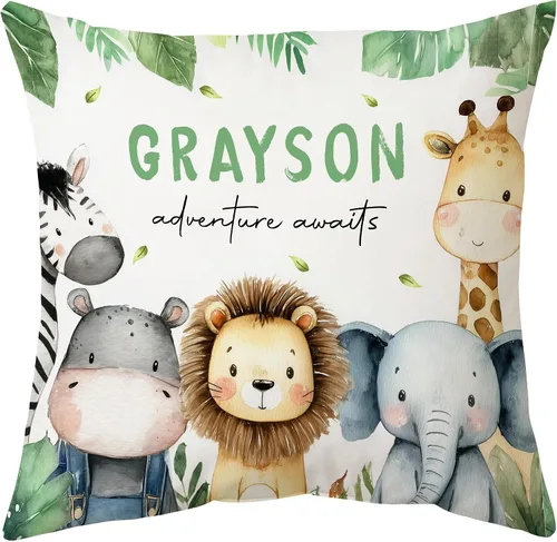 Hyturtle Almohada personalizada para niños y niñas (inserto incluido) Regalos - Cojín de guardería - Nuevo regalo para bebé niño niña - Almohada de