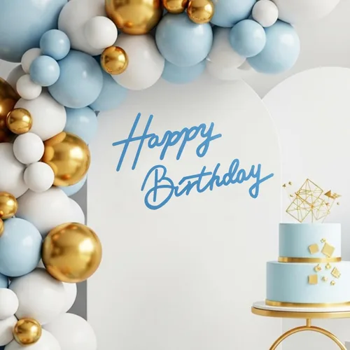 Miniatura 29 de TONIFUL Cartel de feliz cumpleaños para telón de fondo, pancarta de fieltro negro, incluye pegamento de puntos, perfecto para telón de fondo