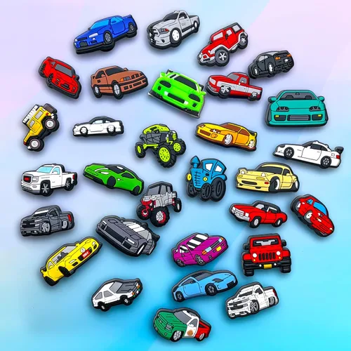 Miniatura 4 de Fohiahfce 30 dijes de automóvil para decoración de zapatos, sandalias de carrera, accesorios para adultos, hombres, niños, regalos de fiesta, Metal