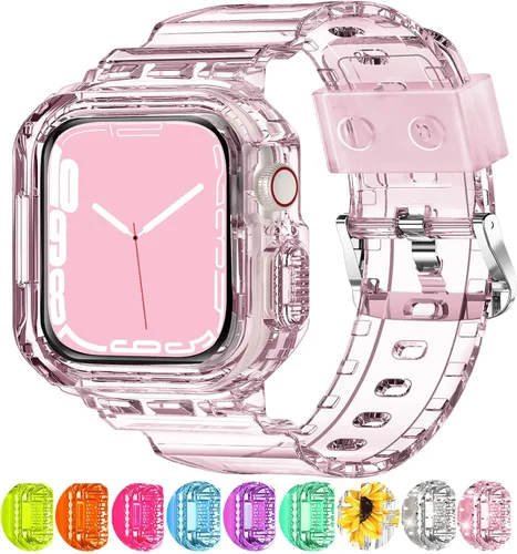 Miniatura 53 de XYF Compatible con correas cristalinas para Apple Watch de 1.929 in, 1.811 in, 1.772 in, 1.732 in, 1.654 in, 1.614 in, 1.575 in, 1.496 in, funda