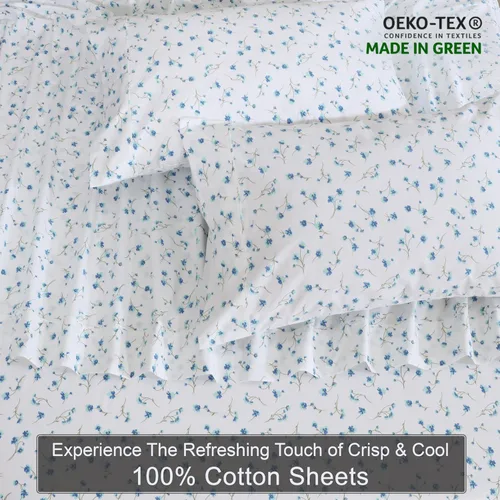 Miniatura 4 de ZOYER Sábanas de percal 100 % algodón tamaño Queen – Juego de sábanas refrescantes y transpirables para personas que duermen con calor, ropa de cama