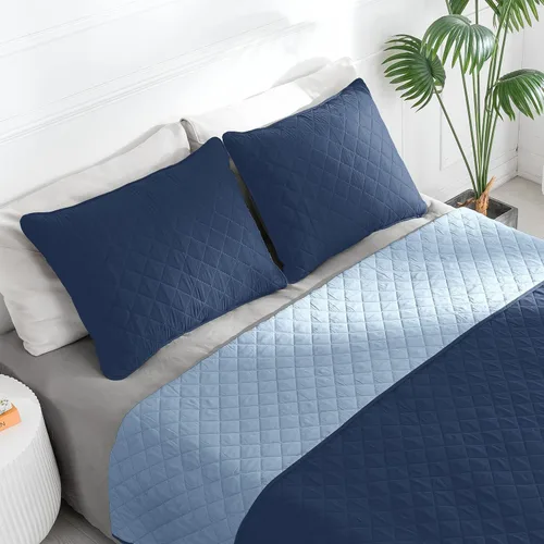 Miniatura 2 de Easy-Going - Juego de colcha reversible tamaño king con 1 colcha y 2 fundas de almohada, suave funda de edredón, microfibra ligera resistente al
