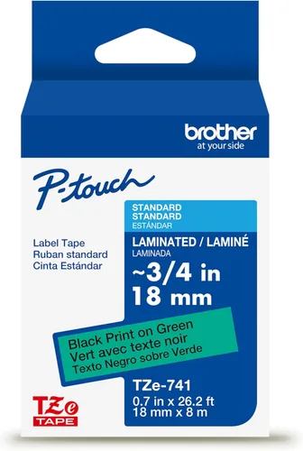Miniatura 37 de Brother Cinta de etiquetas P-Touch TZe negra con impresión en azul (TZe541), laminada, 3/4 pulgadas x 26.2 pies (0.709 in x 26.2 ft)
