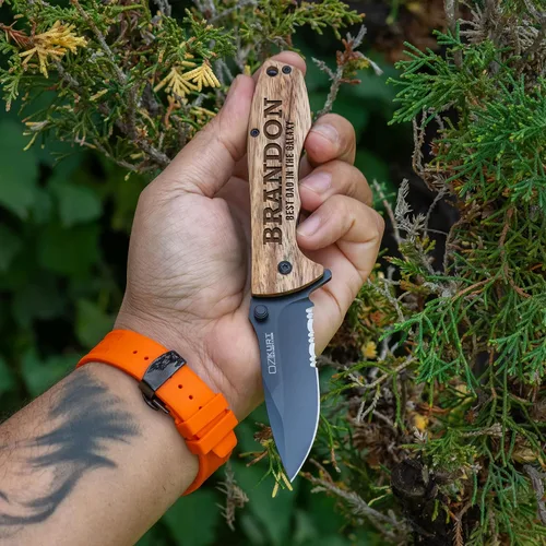 Miniatura 8 de Regalos para hombres, navaja de bolsillo personalizada para hombres 18 iconos opcionales - 10 opciones de fuente Regalos para hombres, cuchillos