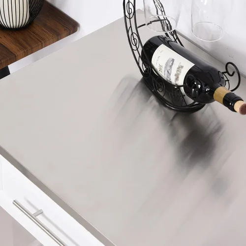Miniatura 6 de HOMCOM Isla de cocina con parte superior de acero inoxidable, isla de cocina tradicional con almacenamiento, carrito de bloque de carnicero