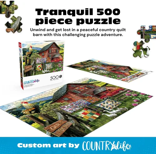 Miniatura 2 de Buffalo Games Tom Wood - Rompecabezas de 500 piezas A Little Bit of Heaven de 21.25 x 15 pulgadas, tema de granja, rompecabezas de tablero