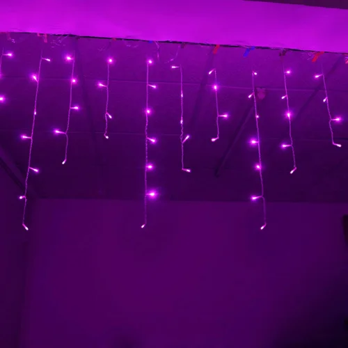 Miniatura 4 de YOLIGHT Guirnalda de luces LED de carámbano de 13 pies con controlador de función de memoria, cortina de luces de hadas para interiores, decoración
