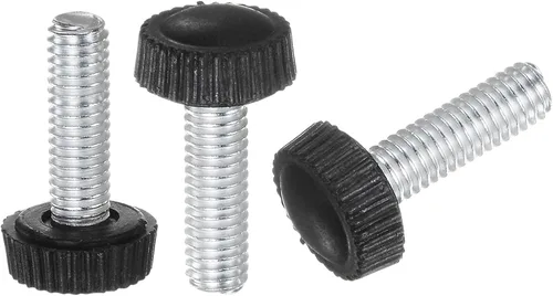 Miniatura 25 de uxcell 20 pomos moleteados de rosca métrica macho M4 x 0.236 in, pomos de sujeción de tornillo de pulgar, mango de plástico con perno roscado