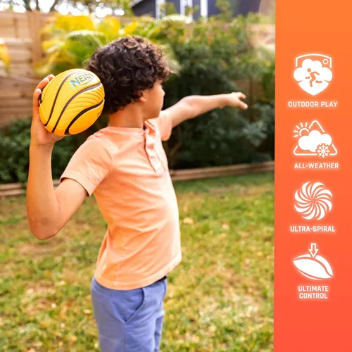 Miniatura 5 de Nerf - Pelota de fútbol infantil de espuma suave con agarre en espiral, pelota junior de fácil agarre, 8.5 pulgadas