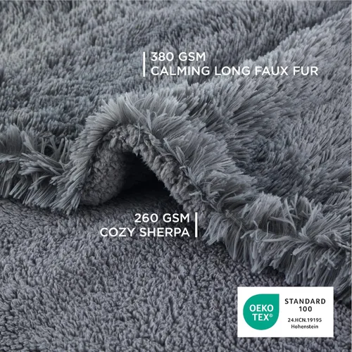 Miniatura 5 de Bedsure Mantas para perros grandes, manta impermeable mullida para perro para protector de sofá y cama, lavable, manta mullida de piel sintética Gris
