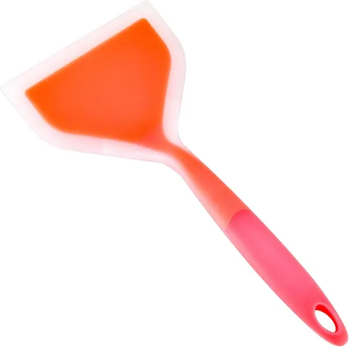 Miniatura 4 de Espátula ancha flexible estable y gruesa de silicona para panqueques, herramienta para hornear, utensilios de cocina para el hogar, naranja