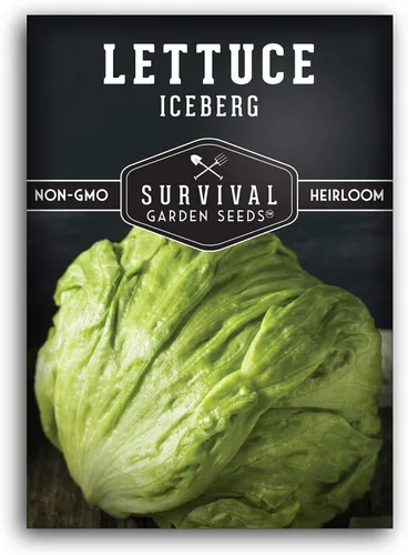 Paquete de 1 semilla de lechuga iceberg para plantar, paquete con instrucciones para cultivar lechuga crujiente en tu huerto casero, variedad de