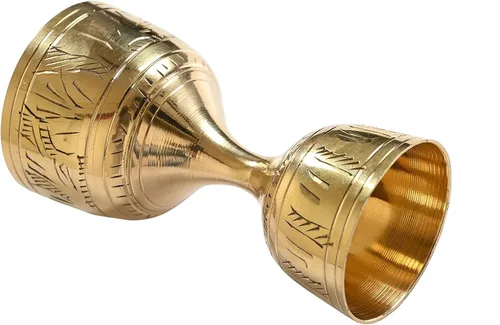 Miniatura 3 de Vaso de chupito Jigger grabado de 30/2.0 fl oz, medida de clavija, fabricado con latón