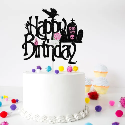 Miniatura 3 de Decoración para tarta de feliz cumpleaños RIP Twenties – Death to My Twenties RIP to My 20s Dirty 30 Birthday Glitter Cake Topper – Decoración