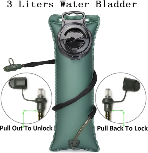 Miniatura 2 de Mochila de hidratación con aislamiento bolsa de agua con vejiga de 3 l de TPU, mochila táctica Molle de hidratación para senderismo, ciclismo, correr