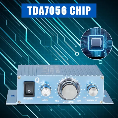 Miniatura 6 de Mini Amplificador de Audio para Coche Amplificador de Audio de 2 Canales Hi-Fi Mini Receptor Estéreo Amplificador con DC 12V-15V 40W para Coches