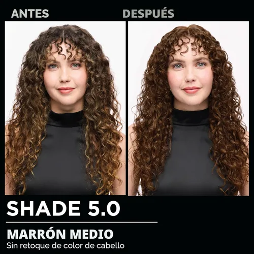 Miniatura 2 de Garnier Olia Tinte para el cabello permanente rico en aceite de color brillante sin amoníaco, 5.0 marrón medio (paquete de 2) tinte para el cabello