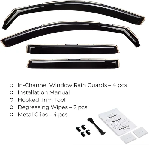 Miniatura 7 de Deflectores de ventana tintados de humo en el canal lateral de ventilación de ventana deflectores protectores de lluvia compatibles con Cherokee