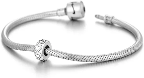 Miniatura 4 de GW 2 abalorios espaciadores de plata de ley encantos de seguridad para pulseras DIY