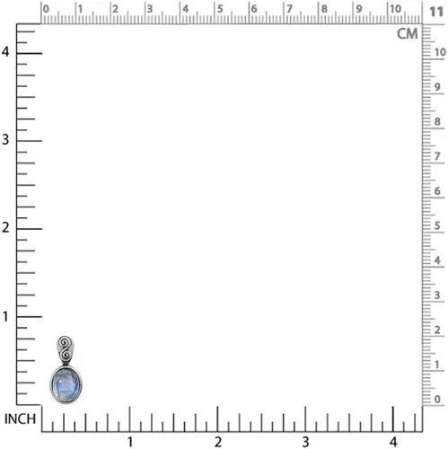 Miniatura 2 de Silvershake Colgante solitario de plata de ley 925 con piedra lunar natural