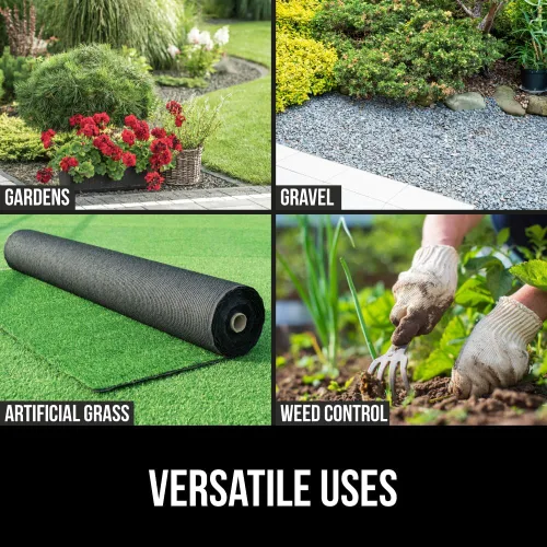 Miniatura 7 de GORILLA GRIP Tela de barrera de malezas, tela tejida resistente para paisaje, 3.2 onzas, cubierta de suelo para camas de jardín y acolchado