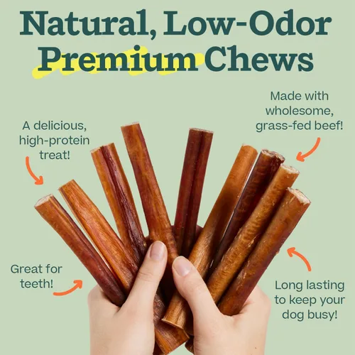 Miniatura 5 de WOOF Golosinas de huesos masticables para perros - Palitos masticables para perros - Golosinas masticables duraderas para perros - Hechas con carne
