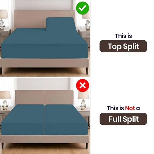 Miniatura 4 de SGI bedding Juego de sábanas de microfibra ajustable de 28 pulgadas con parte superior flexible de cabeza dividida, ultra suave, refrescante