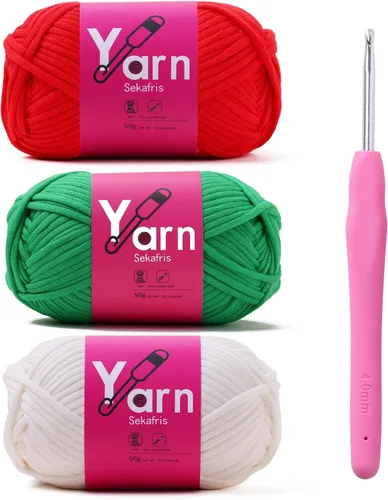 Miniatura 48 de Hilo de Crochet con Hilo de Algodón para Crochet – Hilos de Crochet Tejido para Principiantes con Puntadas Fáciles de Ver – Hilo para Crochet