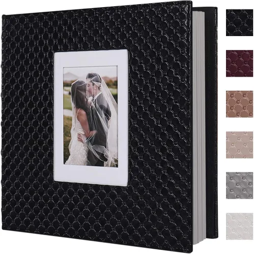 Miniatura 17 de RECUTMS - Álbumes de fotos de 60 páginas con tapa de cuero para manualidades, álbum de fotos autoadhesivo de 4x6, 5x7, 8x10, álbum de fotos Rosa