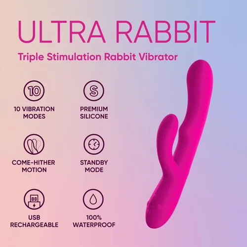 Miniatura 2 de Femme Funn Vibrador Ultra Rabbit – Vibrador de punto G de 7 velocidades y recargable por USB – Discretos juguetes de consolador rosa para mujeres