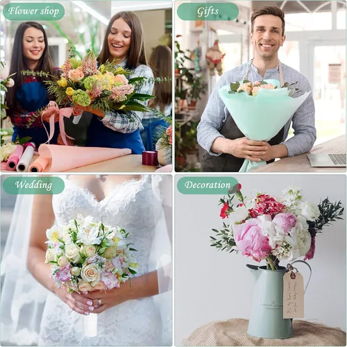 Miniatura 3 de Geiserailie Soporte para ramo de boda para ramo de novia para flores artificiales, soporte de ramo de espuma, mango para bodas, arreglos florales