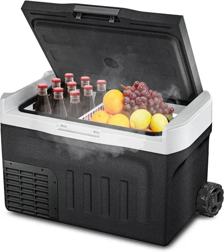Miniatura 11 de Erivess Refrigerador portátil de 12 voltios, congelador compresor de 12QT (11L), 12/24V CC y 110-240V CA, modo dual -4℉~68℉, refrigerador