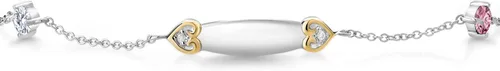 Miniatura 2 de Plata 925 y oro amarillo de 10 quilates personalizable GH diamante cultivado en laboratorio rosa diamante cultivado en laboratorio lázer grabado