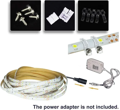 Miniatura 2 de Resistente al agua IP65, tira de luz LED flexible impermeable de 12V, tiras de luz LED cortables de 16.4 pies/5m, 300 unidades 3528 LEDs, cinta LED
