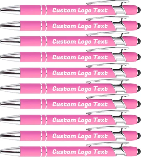 Miniatura 17 de Bolígrafos personalizados con nombre, texto, logotipo, bolígrafo personalizado para eventos de oficina de negocios con lápiz óptico para pantalla