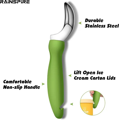 Miniatura 3 de Rainspire Cuchara de helado de acero inoxidable con mango cómodo, cuchara para helado resistente, pala para helado, ideal para cucharas de helado