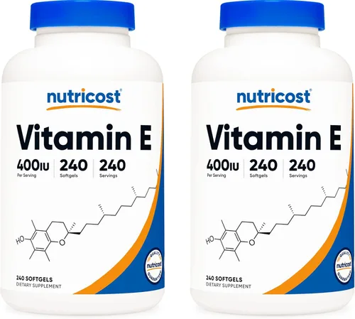 Nutricost Vitamina E 400 UI, 240 cápsulas de cápsulas blandas (2 botellas)