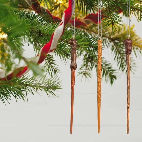 Miniatura 6 de Hallmark Keepsake Adorno de Navidad 2022, varitas mágicas de Harry Potter, juego de 3