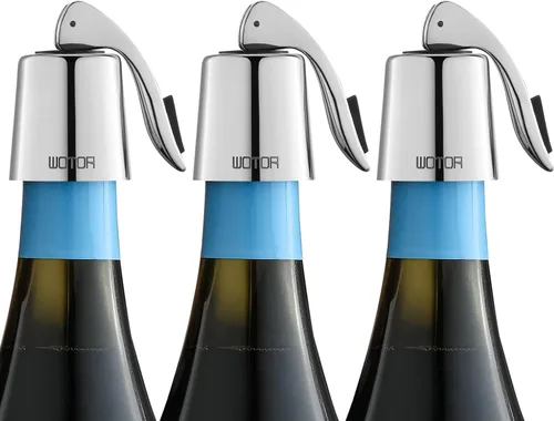 Miniatura 11 de WOTOR Tapones para botellas de vino de acero inoxidable con silicona, reutilizable, protector de vino y sellador decorativo de botellas, a prueba