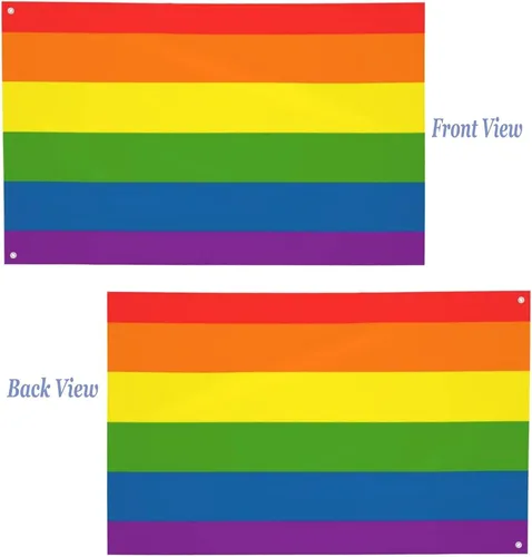 Miniatura 4 de Bandera para exteriores de 2.5 x 4 pies, bandera LGBT de arcoíris y orgullo gay, bandera para decoración del hogar y jardín, con ojales, duradera