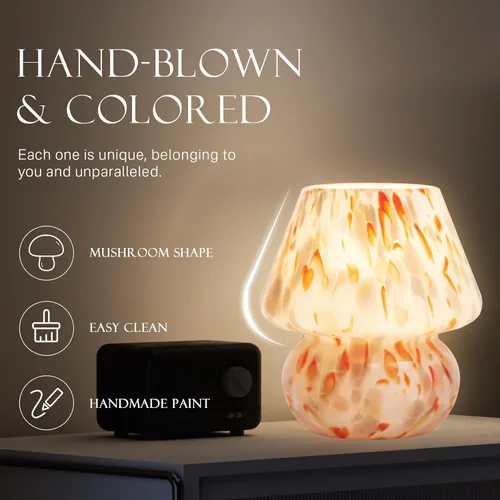 Miniatura 2 de Dawnwake Lámpara de Mesa con Forma de Hongo para Dormitorio, Pequeñas Lámparas de Escritorio de Mesita de Noche para Sala de Estar, Decoración