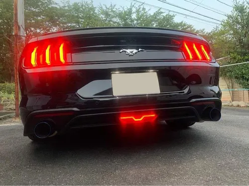 Miniatura 8 de iJDMTOY Foglamp LED trasera de lente ahumada compatible con Ford Mustang 2015-2017, montaje de luz trasera LED roja completa funciona como luz