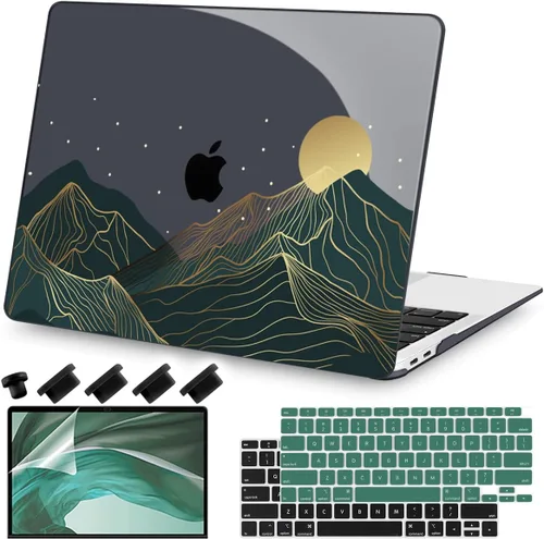 Miniatura 33 de Teryeefi Funda compatible con MacBook Air de 13 pulgadas M1 2021 2020 2019 2018 versión A2337 A2179 A1932 con Touch ID, carcasa rígida de plástico
