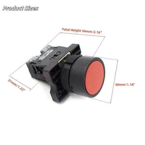 Miniatura 3 de Interruptor de botón momentáneo, 1 verde NO y 1 rojo NC, DPST AC 660V, interruptor de encendido y apagado Botones de parada de arranque