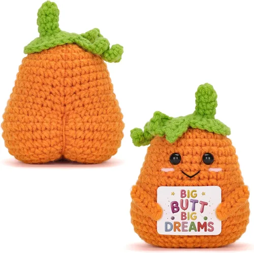 Miniatura 7 de Big Butt Potato - Divertida patata de ganchillo con tarjeta de afirmación de positividad para regalos divertidos de aliento