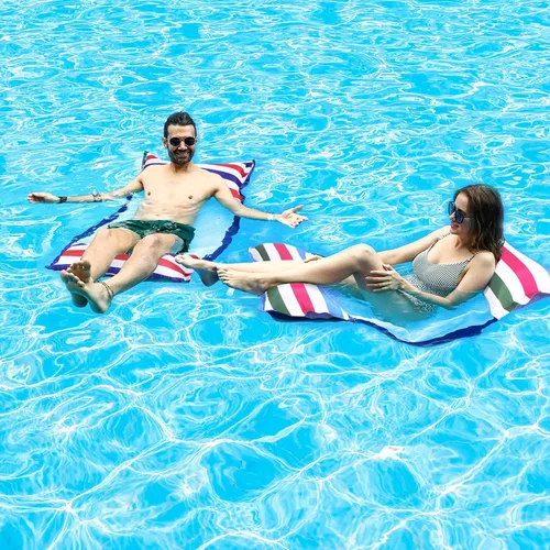 Miniatura 2 de FindUWill Flotadores de tela para piscina, XL, paquete de 2 hamacas inflables 4 en 1 (silla, silla, hamaca, flotador), tumbona flotante de piscina