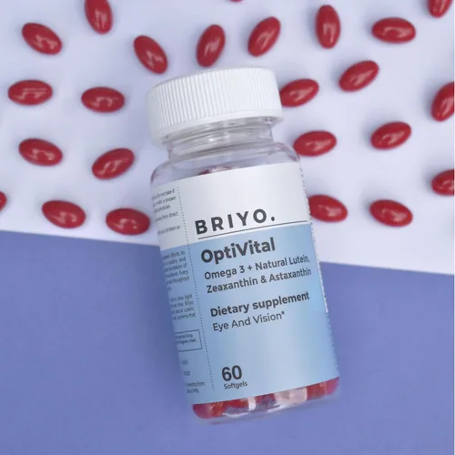 Miniatura 5 de Briyo OptiVital Suplemento para la salud ocular – Luteína, zeaxantina, astaxantina y omega-3 de fuentes naturales – Apoya la visión, la salud