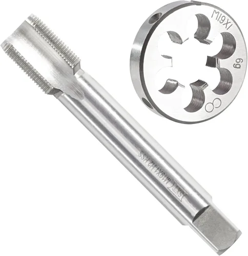 Miniatura 12 de M14 x 1.5 Pulgadas Juego de Rosca y Troquel Métrica, Rosca de Máquina M14 x 1.5mm HSS y Troquel de Herramienta de Acero de Aleación Redonda M14 x