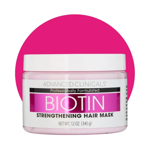 Miniatura 10 de Advanced Clinicals Biotin - Mascarilla reparadora antiroturas para el cabello, fortalece el cabello roto y teñido con acondicionador profundo